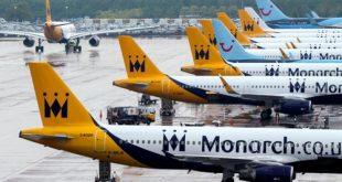 Máy bay của Monarch Airlines, hãng hàng không Anh phá sản mới đây.